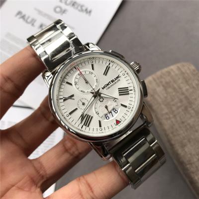 Replica 4810 Japan Quartz Chronograph Movement Mens Watch White Dial Leather Strap C02