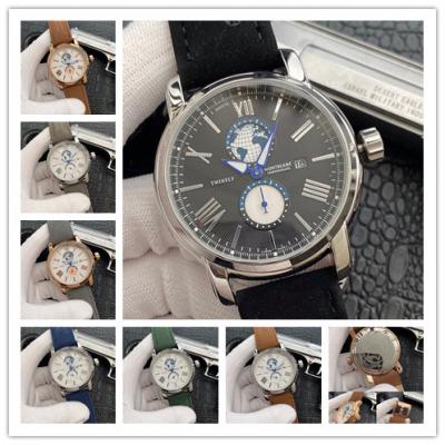 Replica Traditional Japan Quartz Movement Mens Watch Black Dial Leather Strap C07