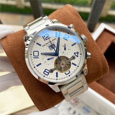 Replica Traditional A21j Automatic Movement Mens Watch White Tourbillon Dial Leather Strap C09