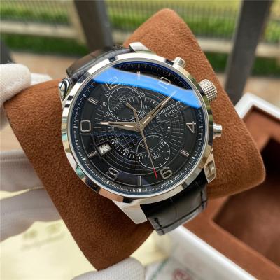 Replica Traditional A21j Automatic Movement Mens Watch Black Dial Leather Strap C10