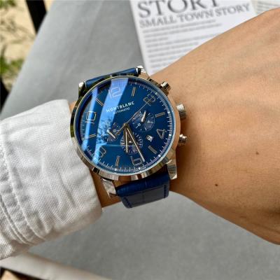 Replica Traditional A21j Automatic Movement Mens Watch Blue Dial Leather Strap C13