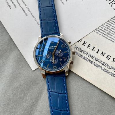 Replica Traditional A21j Automatic Movement Mens Watch Blue Dial Leather Strap C13