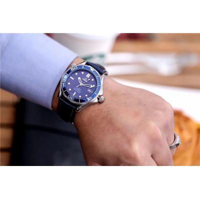 Replica Seamaster A21j Automatic Movement Mens Watch Blue Dial Leather Strap E09