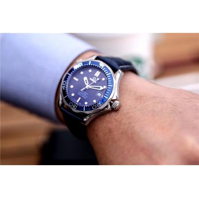 Replica Seamaster A21j Automatic Movement Mens Watch Blue Dial Leather Strap E09