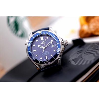 Replica Seamaster A21j Automatic Movement Mens Watch Blue Dial Leather Strap E09