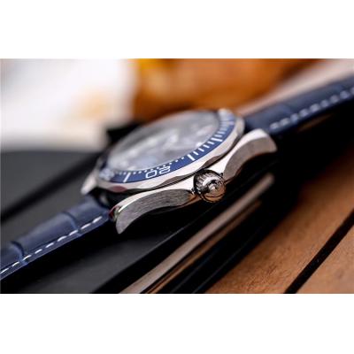 Replica Seamaster A21j Automatic Movement Mens Watch Blue Dial Leather Strap E09