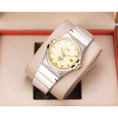 Replica Constellation Japan Miyota 8215 Automatic  Mens/Womens Watch Gold Dial Two Tone Yellow Gold E10