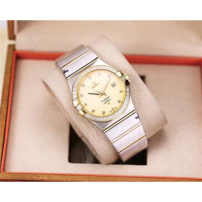 Replica Constellation Japan Miyota 8215 Automatic  Mens/Womens Watch Gold Dial Two Tone Yellow Gold E10