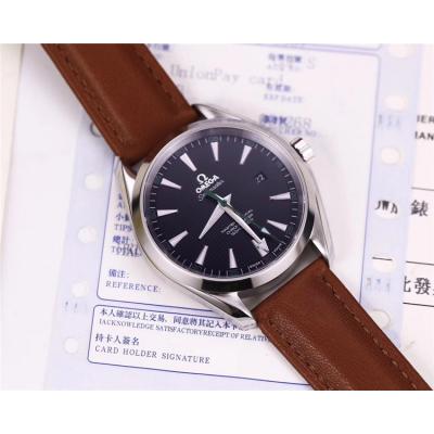 Replica Seamaster Japan Miyota 8215 Automatic Movement Mens Watch White Dial Leather Strap E11