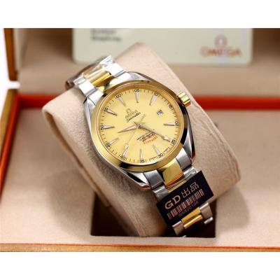 Replica Seamaster Japan Miyota 8215 Automatic Movement Mens Watch Gold Dial Yellow Gold B E13