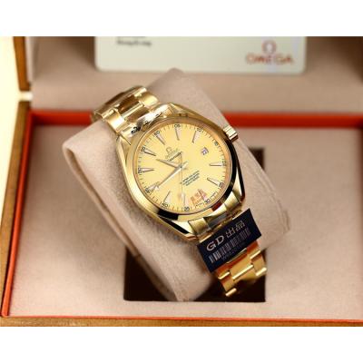 Replica Seamaster Japan Miyota 8215 Automatic Movement Mens Watch Gold Dial Yellow Gold B E13