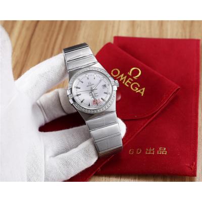 Replica Constellation Japan Miyota 8215 Automatic Mens Watch Silver Dial Diamonds Case Stainless Steel D E15