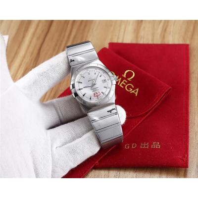 Replica Constellation Japan Miyota 8215 Automatic Mens Watch Silver Dial Diamonds Case Stainless Steel D E15