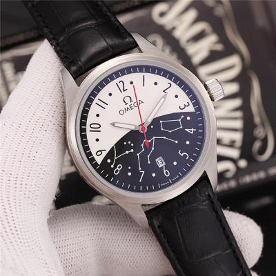 Replica Specialities Japan Miyota 8215 Automatic Mens Watch White Blue Dial Leather Strap E17