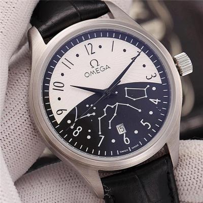 Replica Specialities Japan Miyota 8215 Automatic Mens Watch White Blue Dial Leather Strap E17