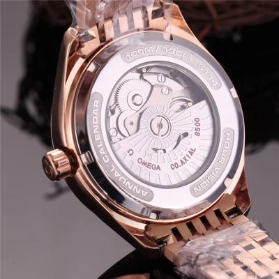 Replica De Ville Japan Miyota 8215 Automatic Movement Mens Watch White Dial Rose Gold B E19