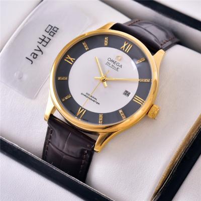 Replica De Ville Japan Miyota 8215 Automatic Movement Mens Watch White Dial Leather Strap E21