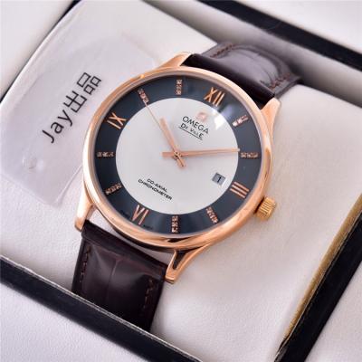 Replica De Ville Japan Miyota 8215 Automatic Movement Mens Watch White Dial Leather Strap E21