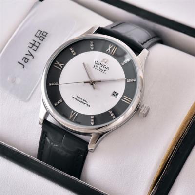 Replica De Ville Japan Miyota 8215 Automatic Movement Mens Watch White Dial Leather Strap E21