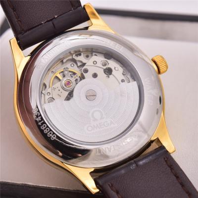 Replica De Ville Japan Miyota 8215 Automatic Movement Mens Watch White Dial Leather Strap E21