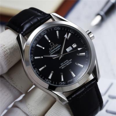 Replica Seamaster A21j Automatic Movement Mens Watch Black Dial Leather Strap B E22