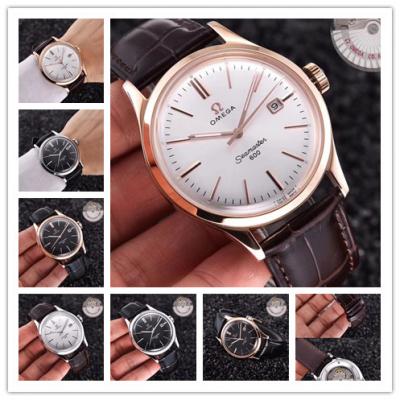 Replica Seamaster Japan Miyota 8215 Automatic Movement Mens Watch Silver Dial Leather Strap A E23