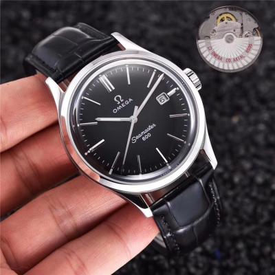 Replica Seamaster Japan Miyota 8215 Automatic Movement Mens Watch Silver Dial Leather Strap A E23