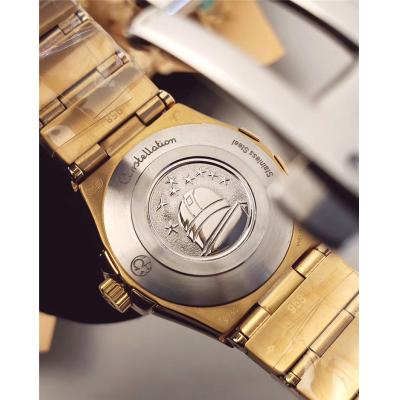 Replica Constellation Swiss Quartz Movement Womens Watch White Dial Yellow Gold C E24