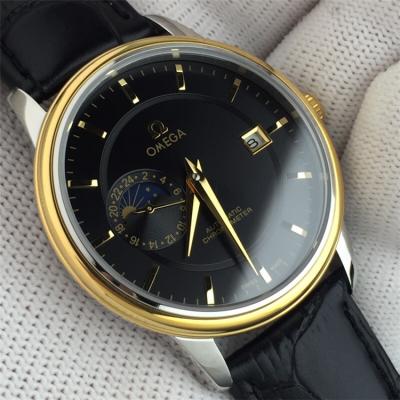 Replica De Ville A2813 Automatic Movement Mens Watch Black Dial Leather Strap B E30