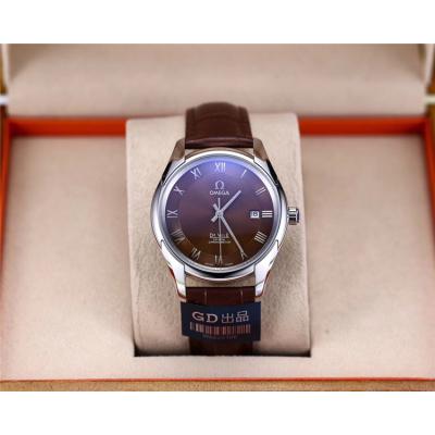 Replica De Ville Japan Miyota 8215 Automatic Movement Mens Watch Brown Dial Leather Strap E36