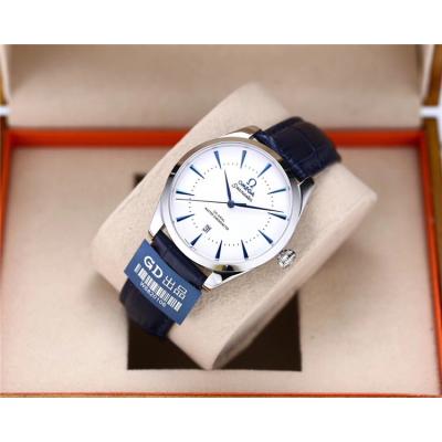 Replica De Ville Japan Miyota 821A Automatic Movement Mens Watch White Dial Leather Strap E37