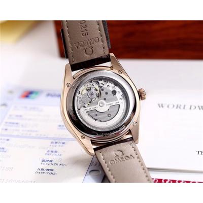 Replica De Ville Japan Miyota 821A Automatic Movement Mens Watch White Dial Leather Strap E37