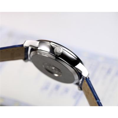 Replica De Ville Japan Miyota 8215 Automatic Movement Mens Watch Blue Dial Leather Strap E38