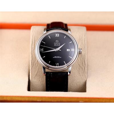 Replica De Ville Japan Miyota 8215 Automatic Movement Mens Watch Blue Dial Leather Strap E38