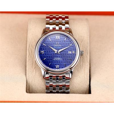 Replica De Ville A2824 Automatic Movement Mens Watch Blue Dial Stainless Steel E42