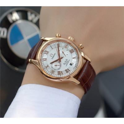 Replica De Ville A21j Automatic Movement Mens Watch White Dial Leather Strap E46