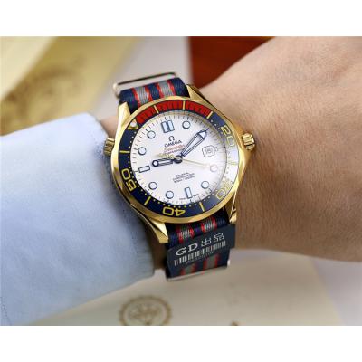 Replica Seamaster Japan Miyota 8215 Automatic Movement Mens Watch White Dial Nylon Strap E55