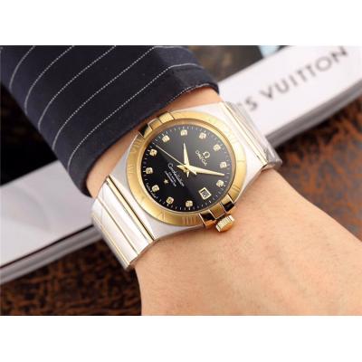 Replica Constellation A21j Automatic Mens Watch White Dial Two Tone Rose Gold B E62