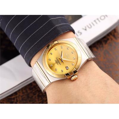 Replica Constellation A21j Automatic Mens Watch White Dial Two Tone Rose Gold B E62