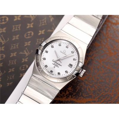 Replica Constellation A21j Automatic Mens Watch White Dial Two Tone Rose Gold B E62