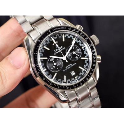 Replica Speedmaster Japan VK Quartz Chronograph Movement Mens Watch White Dial Stainless Steel E65