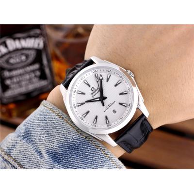 Replica Seamaster A21j Automatic Movement Mens Watch White Dial Leather Strap E68