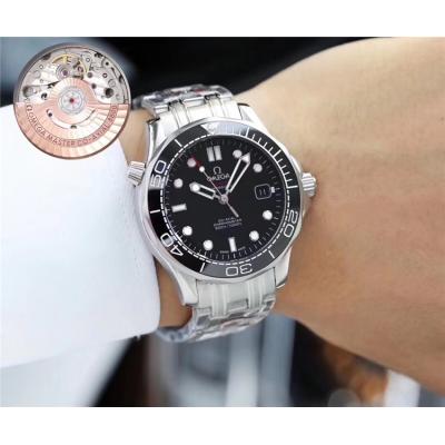 Replica Seamaster Japan Miyota 821A Automatic Movement Mens Watch Black Dial Stainless Steel B E71