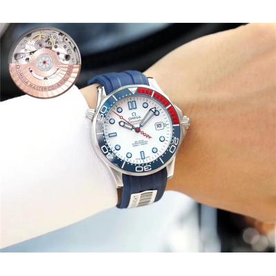 Replica Seamaster Japan Miyota 821A Automatic Movement Mens Watch Blue Dial Rubber Strap C E71