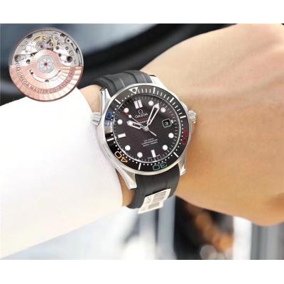 Replica Seamaster Japan Miyota 821A Automatic Movement Mens Watch Blue Dial Rubber Strap C E71