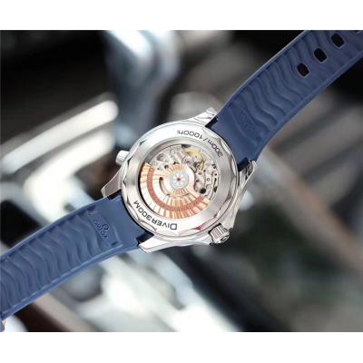 Replica Seamaster Japan Miyota 821A Automatic Movement Mens Watch Blue Dial Rubber Strap C E71