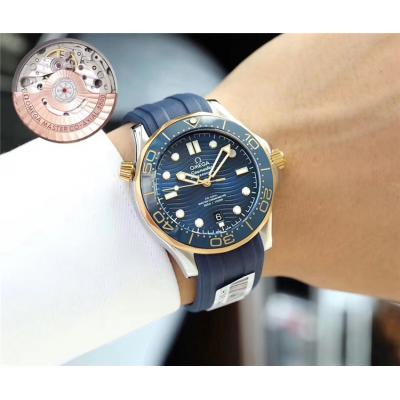 Replica Seamaster Japan Miyota 821A Automatic Movement Mens Watch Black Dial Rubber Strap D E71