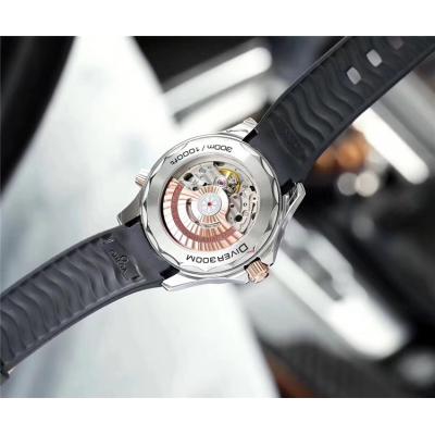 Replica Seamaster Japan Miyota 821A Automatic Movement Mens Watch Black Dial Rubber Strap D E71