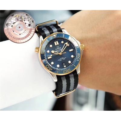 Replica Seamaster Japan Miyota 821A Automatic Movement Mens Watch Blue Dial Nylon Strap F E71