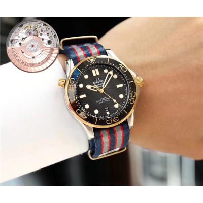 Replica Seamaster Japan Miyota 821A Automatic Movement Mens Watch Blue Dial Nylon Strap F E71